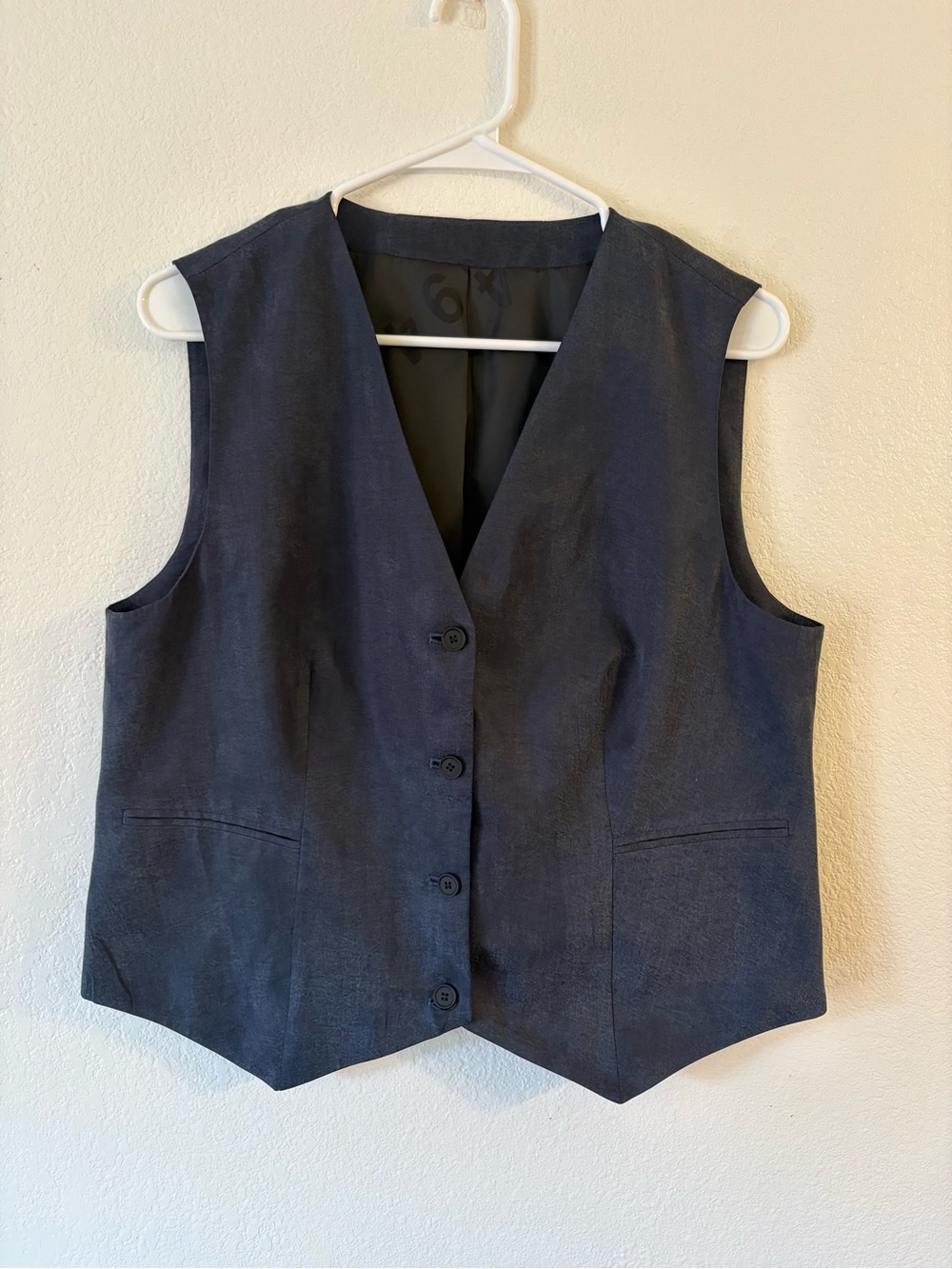 Women's Classic Navy Button-Front Vest